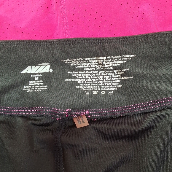 Avia Running Athletic Shorts Pink & Black Size M - Picture 5 of 5